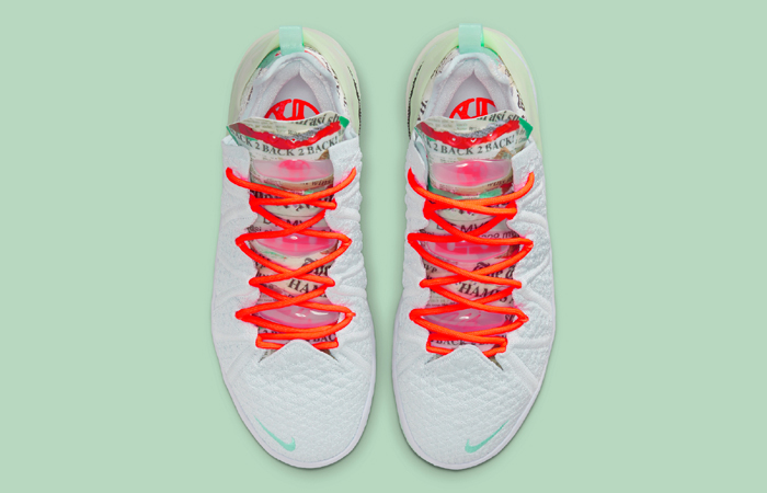 Nike LeBron 18 GOAT White Neon Green CQ9283-401 up