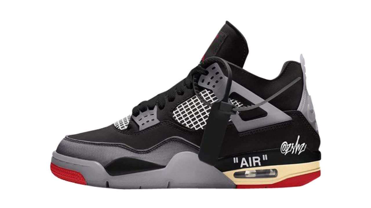 off white air jordan 4 black