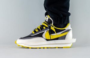 Undercover sacai Nike LDWaffle Black Bright Citron DJ4877-001 onfoot 01