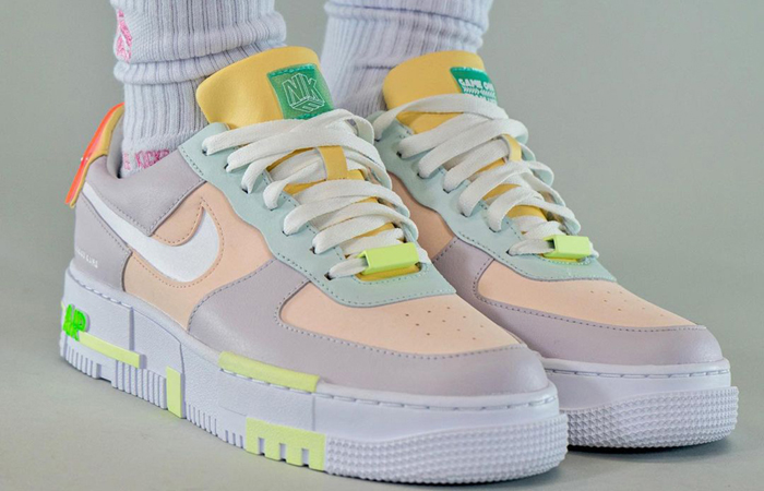 Nike Air Force 1 Pixel Yellow Soft Green DO2330-511 onfoot 03