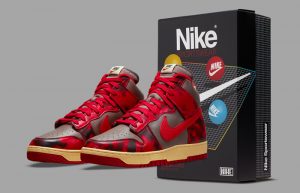 Nike Dunk High Red Acid Wash Camo DD9404-600 fornt corner