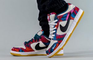 Parra Nike SB Dunk Low White Fireberry DH7695-600 on foot 02