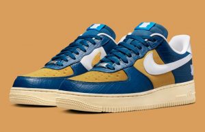 Undefeated Nike Air Force 1 Low Blue Croc DM8462-400 front corner