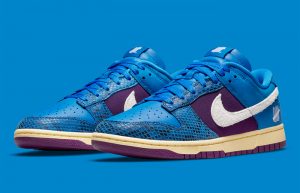 Undefeated Nike Dunk Low Dunk Blue DH6508-400 front corner