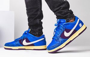 Undefeated Nike Dunk Low Dunk Blue DH6508-400 on foot 01
