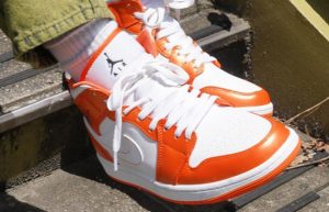 Air Jordan 1 Mid Electro Orange DM3531-800 on foot 01