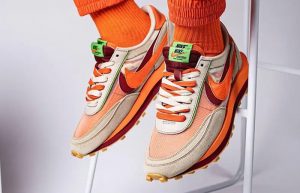 Clot Sacai Nike LDWaffle Net Orange Blaze DH1347-100 on foot 01