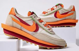 Clot Sacai Nike LDWaffle Net Orange Blaze DH1347-100 on foot 02