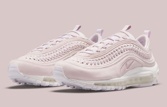 Nike Air Max 97 LX Woven Womens Pink DC4144-500 front corner