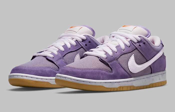 Nike SB Dunk Low Purple Unbleached Pack DA9658-500 front corner