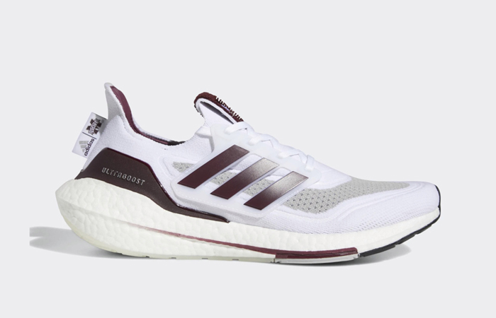 adidas Ultraboost 21 Cloud White Maroon GY0430 right