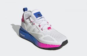 adidas ZX 2K Boost Cloud White Pink FY0605 front corner
