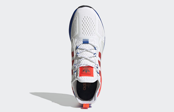 adidas ZX 2K Boost Cloud White Solar Red FV9996 up