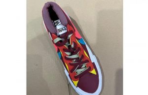 KAWS sacai x Nike Blazer Low Red Multi DM7901-600 01