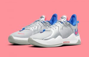 Nike PG 5 Clippers Silver Metallic CW3143-005 front corner