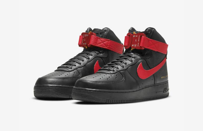 Alyx Nike Air Force 1 Black University Red CQ4018-004 front corner