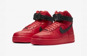 Alyx Nike Air Force 1 University Red Black CQ4018-601 front corner