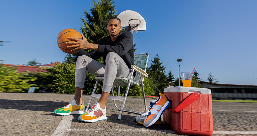 Dejounte Murray and the New Balance 327 “Heat Up Pack featured image