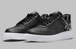 Nike Air Force 1 Low Black White Womens DD1525-001 front corner