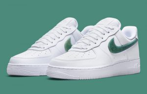 Nike Air Force 1 Low Glitter Swoosh White Womens DH4407-100 front corner