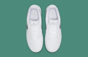 Nike Air Force 1 Low Glitter Swoosh White Womens DH4407-100 up