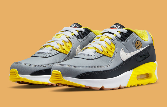 Nike Air Max 90 Grey Yellow GS - Fastsole