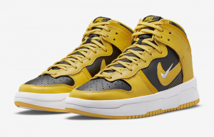 Nike Dunk High Up Black Gold Womens DH3718-001 front corner