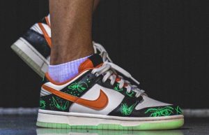 Nike Dunk Low Halloween White Vibrant Green DD3357-100 on foot 01