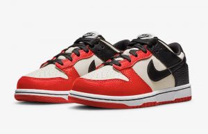 Nike Dunk Low Sail Red GS DC9564-100 front corner