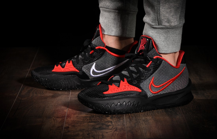 Nike Kyrie Low 4 Black Red CW3985-006 onfoot 01