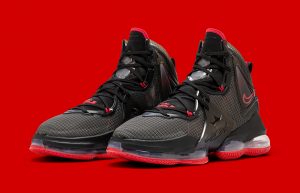 Nike LeBron 19 Black Red DC9340-001 front corner
