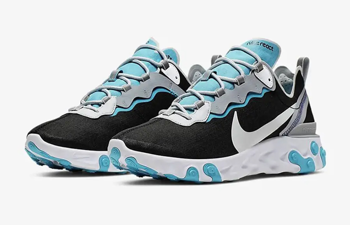 Nike React Element 55 SE Black Teal BV1507-001 front corner