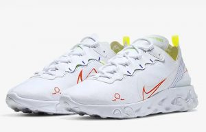 Nike React Element 55 White Crimson CU3009-101 front corner