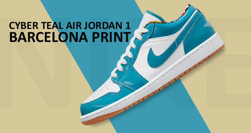 Cyber Teal Nike Air Jordan 1 &#8216;Barcelona' Print