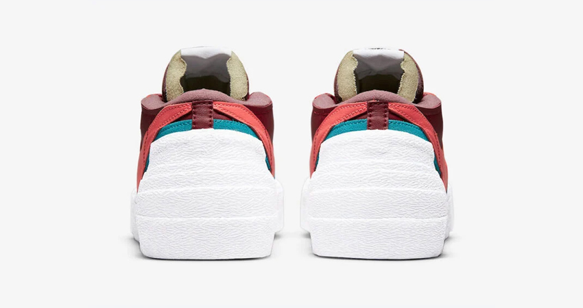 KAWS x sacai x Nike Blazer in Red and Blue Release Date 08