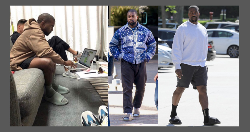 Kanye West Wear Yeezy Slide