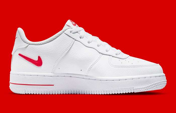 Nike Air Force 1 Low White University Red GS DR7970-100 right