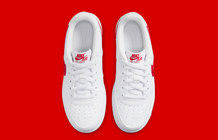 Nike Air Force 1 Low White University Red GS DR7970-100 up