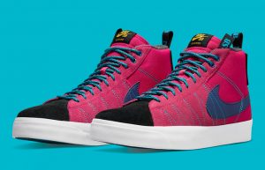 Nike Blazer Mid Acclimate Berry Red Blue DC8903-600 front corner