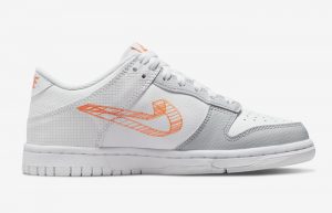 Nike Dunk Low 3D Swoosh White Grey GS DR0171-100 right