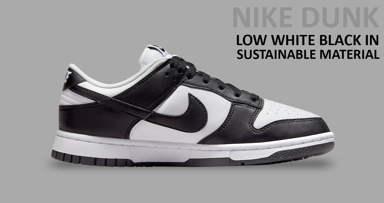 Nike Dunk Low White Black in Sustainable Material