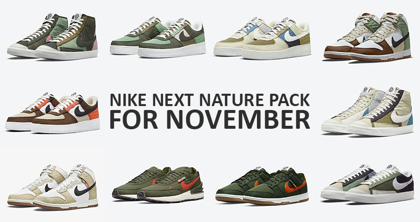 Nike Next Nature Pack for November will Include Air Force 1s, Dunks and Blazers featured image
