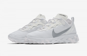 Nike React Element 55 By You White front corner
