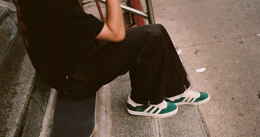 Cherry whiskey Write email On Foot Look at the adidas x Mark Suciu Gazelle ADV Lush Green - Fastsole