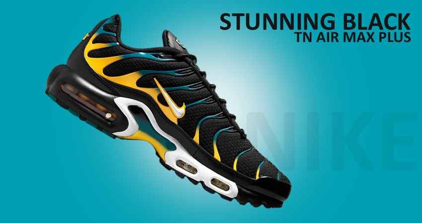 Stunning Black Nike TN Air Max Plus in Gradient Yellow Teal featured image