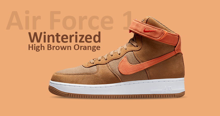 Winterized Nike Air Force 1 High Brown Orange