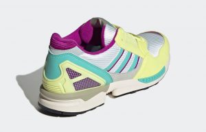 adidas ZX 9000 Silver Electric Lime GY4680 back corner