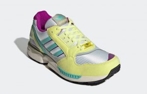 adidas ZX 9000 Silver Electric Lime GY4680 front corner