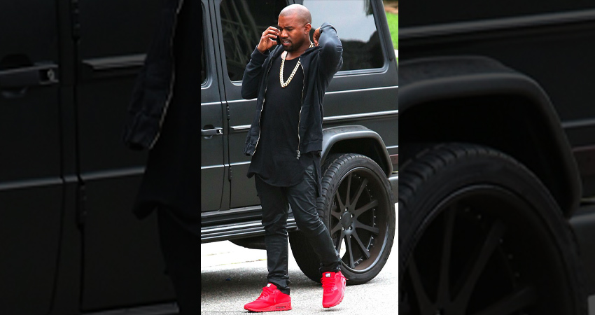 Kanye West spotted with air max 90