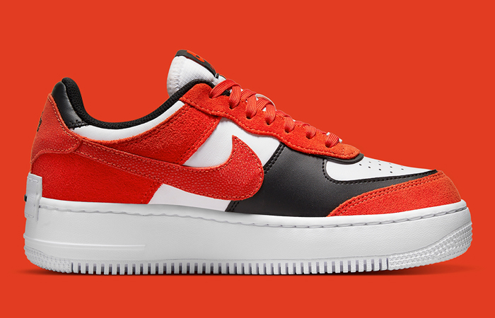 Nike Air Force 1 Shadow Red White Womens DQ8586-800 right